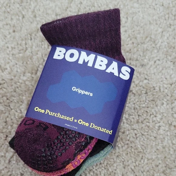 Bombas Purple Casual Crew Socks - Picture 1 of 3